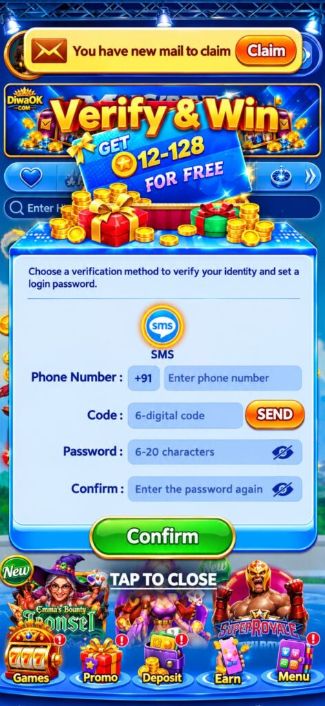 Diwa Spin Game Sign-up Process